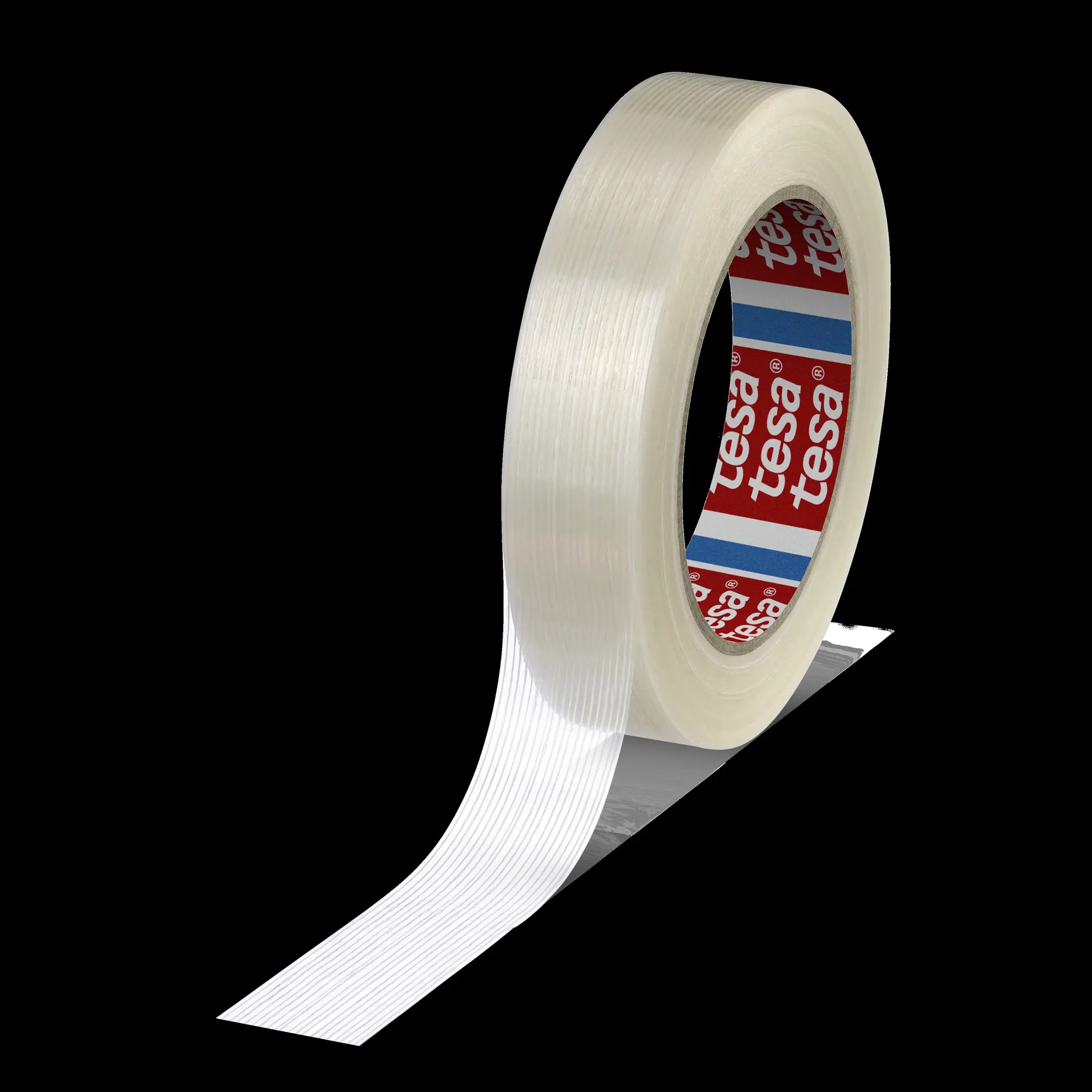 Produktfoto 1 von Tesa 4590 Paketband, Glasfaser Polyethylenterephthalat (PET)-Folie, Klar, Stärke 105 μm, 25 mm x 50 m