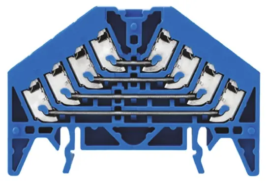Produktfoto 1 von Weidmüller P Anschlussklemmenblock DIN-Schiene 4 Blau, 1.5 mm², 250 V Einsteck-Anschluss