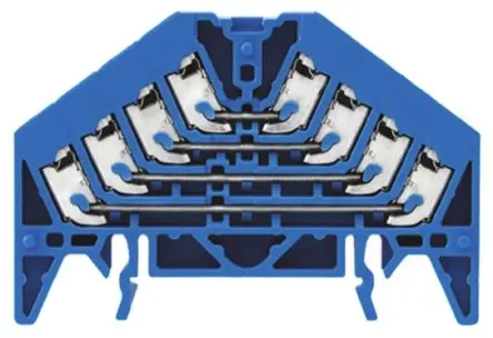 Produktfoto 1 von Weidmüller P Anschlussklemmenblock DIN-Schiene 4 Blau, 1.5mm², 250V Einsteck-Anschluss