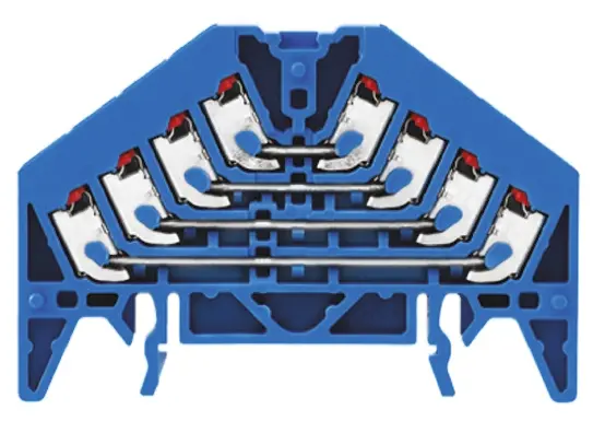 Produktfoto 1 von Weidmüller P Anschlussklemmenblock DIN-Schiene 4 Blau, 1.5 mm², 250 V Einsteck-Anschluss