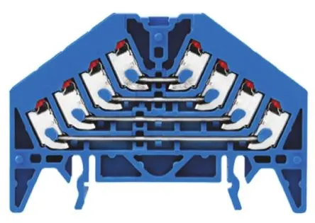 Produktfoto 1 von Weidmüller P Anschlussklemmenblock DIN-Schiene 4 Blau, 1.5mm², 250V Einsteck-Anschluss
