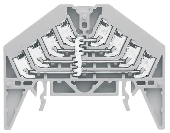 Produktfoto 1 von Weidmüller P Anschlussklemmenblock DIN-Schiene 4 Grau, 1.5 mm², 250 V Einsteck-Anschluss