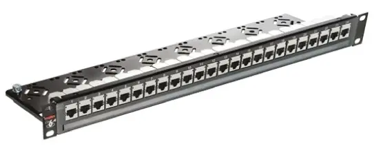 Produktfoto 1 von Molex Premise Networks PowerCat Serie RJ-Rangierfeld 24 Anschl. IDC STP, 1 U, Überzug: Grau, Pulverbeschichtung: Schwarz