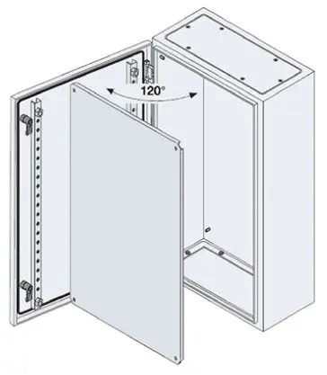 ABB SR2 Monobloc Stahl Wandanschlusskasten Grau IP65, HxBxT 700 mm, 500 mm x 200 mm