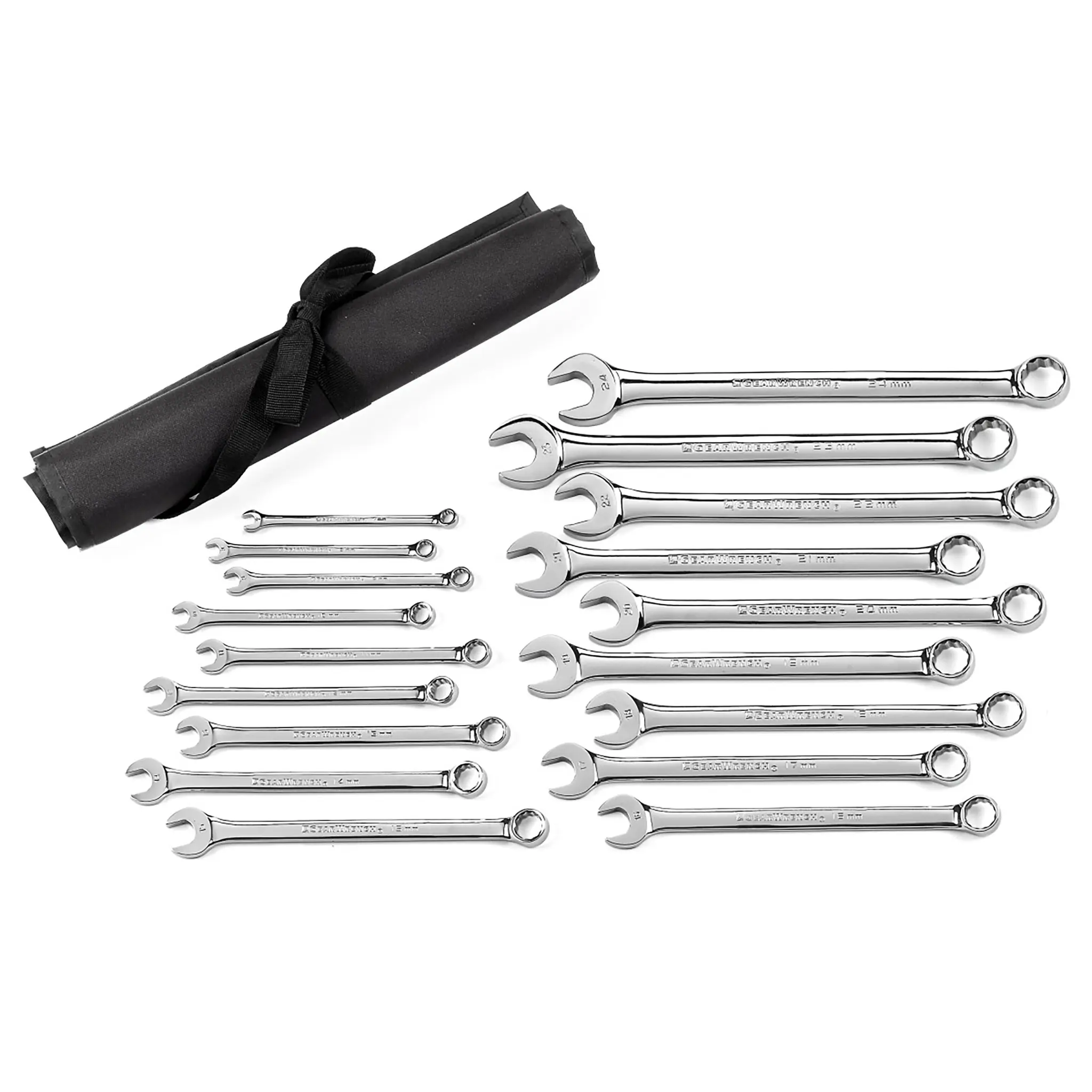 Produktfoto 1 von GearWrench Schraubenschlüsselsatz Ringschlüssel Legierungsstahl, 18-teilig 7 to 24 mm