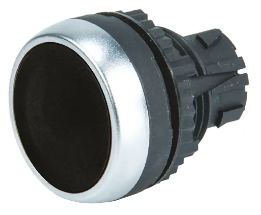Produktfoto 1 von BACO BACO Drucktastenkopf Ø 22 mm, Schwarz Federrückstellung Rund Rund Kunststoff, IP66