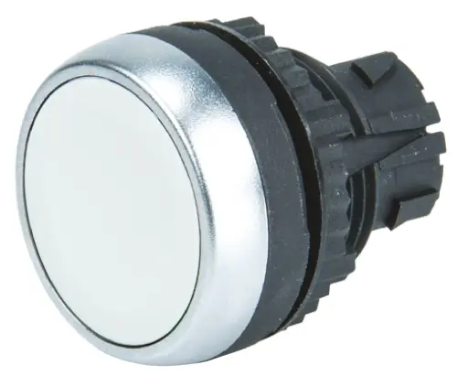 Produktfoto 1 von BACO BACO Drucktastenkopf Ø 22mm, Weiß mit Federrückstellung Rund Kunststoff, IP66