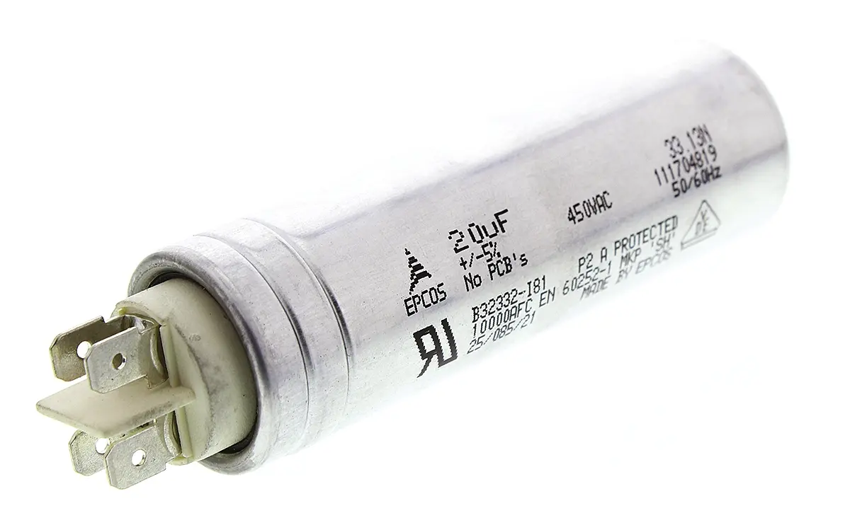 Produktfoto 1 von TDK B32332 20 μF 450V ac 450 V dc S2 Folienkondensator, Mit Gewindebolzen 2