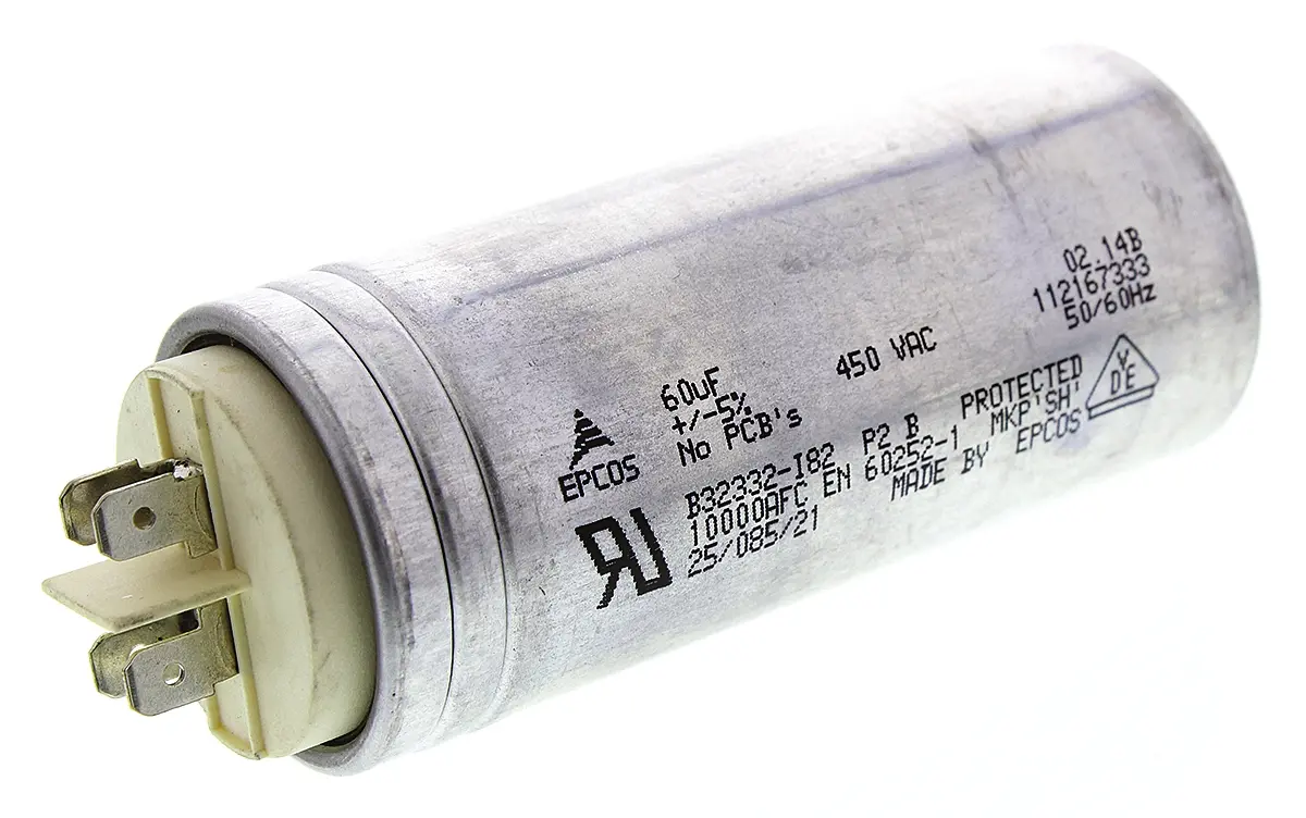 Produktfoto 1 von TDK B32332 60 μF 450V ac 450 V dc S2 Folienkondensator, Mit Gewindebolzen 2