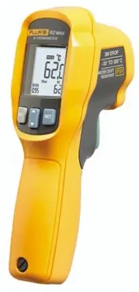 Produktfoto 1 von Fluke 62 MAX Infrarot Thermometer, -30 °C 10:1, bis +500 °C, ± 1.5 °C, Fahrenheit, °C, F, ISO-kalibriert