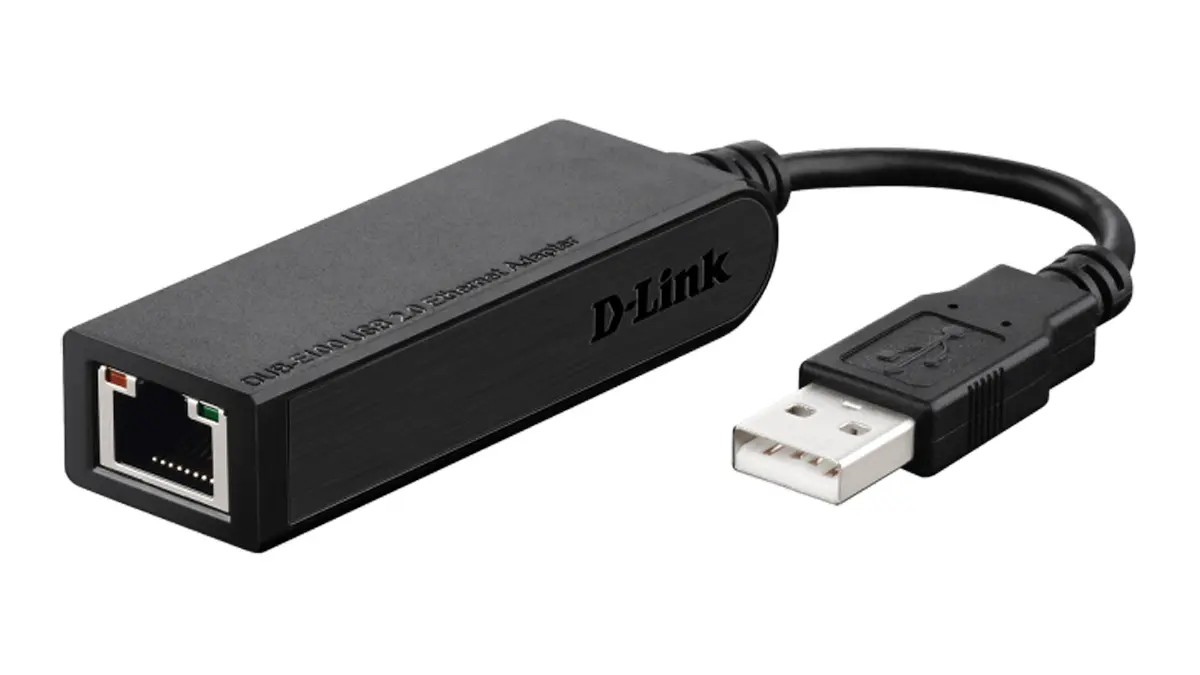 Produktfoto 1 von D-Link USB-Ethernet-Adapter USB 2.0 Schwarz 100Mbps