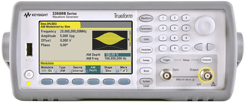 Produktfoto 1 von Keysight Technologies 33519B Funktionsgenerator Variable Wobbelfuntion 1 μHz → 30 MHz 1-Kanal Digitalfrequenz FM