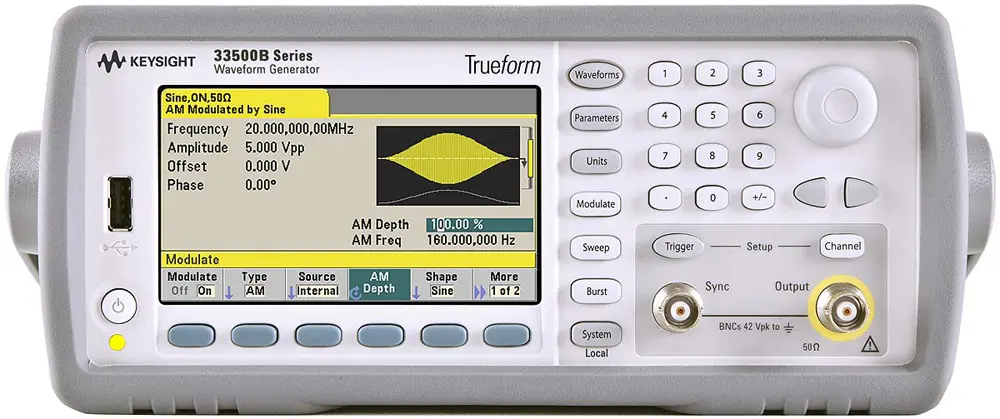 Produktfoto 1 von Keysight Technologies 33519B Funktionsgenerator Variable Wobbelfuntion 1 μHz → 30 MHz 1-Kanal Digitalfrequenz FM