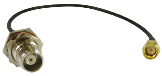 Produktfoto 1 von RF Solutions CBA Koaxialkabel Buchse, 50 Ω Stecker, 200 mm, Gerade / Gerade, Schwarz