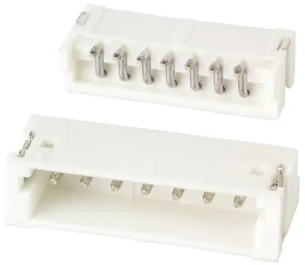 Produktfoto 1 von JST ZH Leiterplattenleiste gewinkelt, 7-polig / 1-reihig, Raster 1.5 mm Raster Oberfläche, Kabel-Platine, Ummantelt