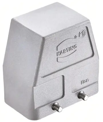 HARTING Han EMC Kappe für robusten Stromversorgungsstecker 2 Hebel 2, Einbaumontage 10B Steckverbinderkappe, IP65