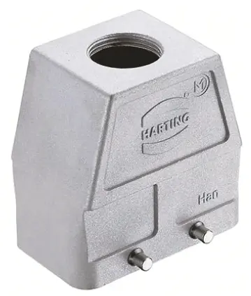 HARTING Han EMC Kappe für robusten Stromversorgungsstecker 2 Hebel 2, Einbaumontage 10B Steckverbinderkappe, IP65