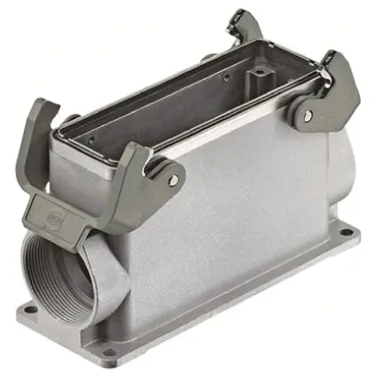 HARTING Han EMC Gehäuse für robusten Stromversorgungsstecker 2 Hebel 2, Oberfläche 24B Anbaugehäuse, IP65