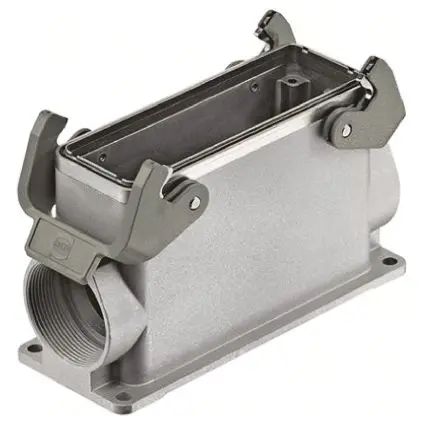Produktfoto 1 von HARTING Han EMC Gehäuse für robusten Stromversorgungsstecker 2 Hebel 2, Oberfläche 24B Anbaugehäuse, IP65