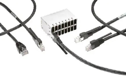 Produktfoto 1 von TE Connectivity Cat5e Ethernet-Kabel, 250 mm, Schwarz Abgeschirmt Geschirmt, Raucharm halogenfrei