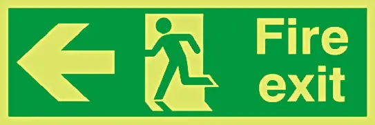 Produktfoto 1 von RS PRO Englisch Polyethylenterephthalat FIRE EXIT Gelb, Grün Notausgangsschild