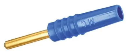 Produktfoto 1 von Staubli 2 mm Stecker Blau Prüfspitze, Kontakt Gold, 30 V, 60V dc 10A Lot