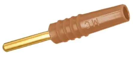 Produktfoto 1 von Staubli 2 mm Stecker Braun Prüfspitze, Kontakt Gold, 30 V, 60V dc 10A Lot