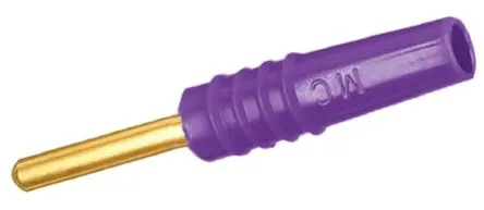 Produktfoto 1 von Staubli 2 mm Stecker Violett Prüfspitze, Kontakt Gold, 30 V, 60V dc 10A Lot