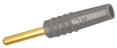 Produktfoto 1 von Staubli 2 mm Stecker Grau Prüfspitze, Kontakt Gold, 30 V, 60V dc 10A Lot