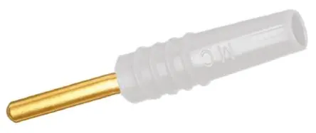 Produktfoto 1 von Staubli 2 mm Stecker Weiß Prüfspitze, Kontakt Gold, 30 V, 60V dc 10A Lot