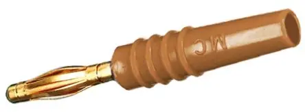 Produktfoto 1 von Staubli 2 mm Stecker Braun Bananenstecker, Kontakt Gold, 30 V, 60V dc 10A Lot