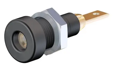 Produktfoto 1 von Staubli 2 mm Buchse Schwarz Buchse für Laborstecker, 30 V, 60V dc 10A Stecker