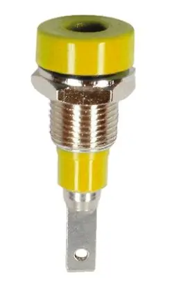 Produktfoto 1 von Staubli 2 mm Buchse Gelb Buchse für Laborstecker, Kontakt versilbert, 30 V, 60V dc 10A Stecker