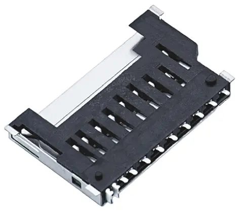 Produktfoto 1 von Wurth Elektronik 693 SD, Gerade Steckverbinder für Speicherkarten Buchse, 9-polig / 2-reihig SMD, Raster 1.2 mm,