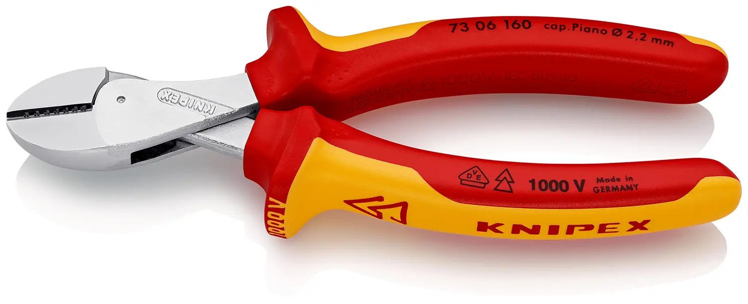 Produktfoto 1 von Knipex X-Cut® VDE 1000V zugelassen Diagonal-Seitenschneider 160 mm, Schneidleistung 4.8 mm