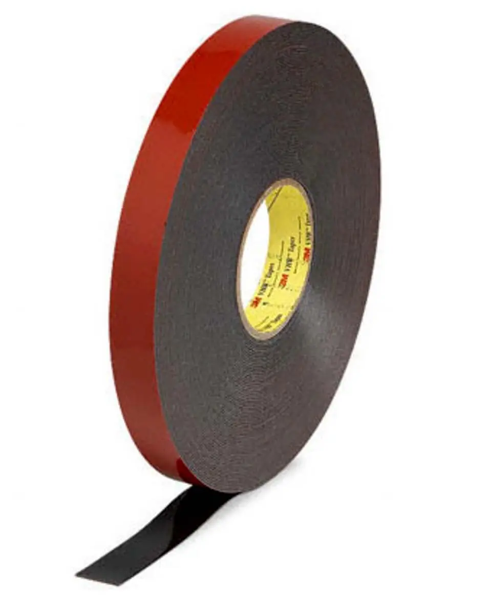 Produktfoto 1 von 3M 5952F VHB Acrylschaum Schaumstoff Klebeband doppelseitig, Schwarz, Stärke 1.1 mm, 12.0 mm x 33 m, 39 N/cm
