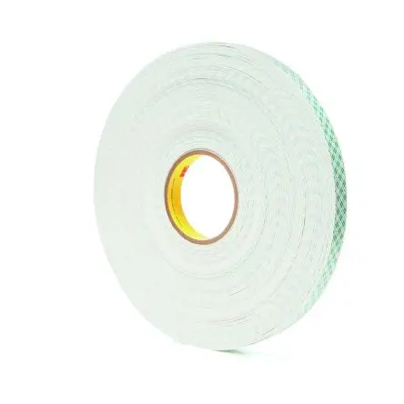 Produktfoto 1 von 3M 4016 Polyurethan Schaumstoff Klebeband, Weiß, Stärke 1.6 mm, 19mm x 13.7 m, 34N/cm