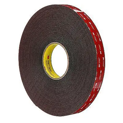 3M 5952F VHB Acrylschaum Schaumstoff Klebeband doppelseitig, Schwarz, Stärke 1.1 mm, 19 mm x 14 m, 39 N/cm