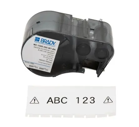 Produktfoto 1 von Brady Beschriftungsband Schwarz für BMP51, BMP53 auf Schwarz, Weiß 7.62 m 38.1 mm 38.1 mm