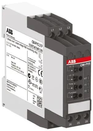 Produktfoto 1 von ABB CM-PVS Überwachungsrelais, für Phase, Spannung 300 → 500V ac 3-phasig, 2-poliger Wechsler Überspannung,