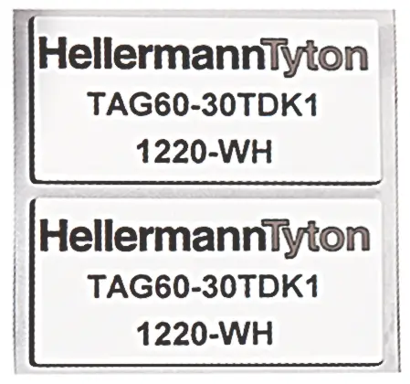 Produktfoto 1 von HellermannTyton Etikette auf Rolle B. 45 mm für TT430, TT4000+ 1000 Pro Rolle auf Weiß 45 mm Polyester