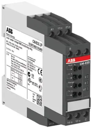 Produktfoto 1 von ABB CM-ESS Überwachungsrelais 3→30 V, 6→60 V, 30→300 V, 60→600 V 1-phasig, 2-poliger