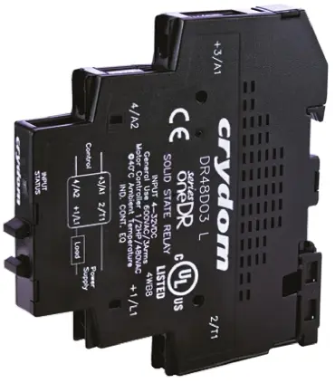 Produktfoto 1 von Sensata Crydom Halbleiter-Interfacerelais, 3 A max., DIN-Schienen 4 V dc min. 600 V ac max. / 32 V dc max. Nulldurchgang