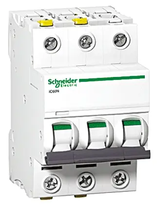 Schneider Electric iC60H Miniaturüberlastschalter Typ C, Pol 3-polig 3 A 440 V ac, Abschaltvermögen 10 kA Acti9 133 V dc