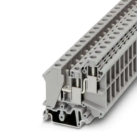 Produktfoto 1 von Phoenix Contact UK 10-TWIN Anschlussklemmenblock für Durchkontaktierung 2 Grau, 0.5mm², 10 mm², 800V Schraubbefestigung