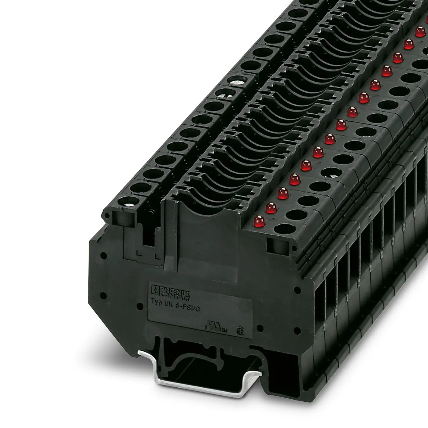 Produktfoto 1 von Phoenix Contact UK 6-FSI/C-LED24 Modularer Sicherungs-Anschlussklemmenblock 1 Schwarz, 0.2mm², 6 mm², 800V