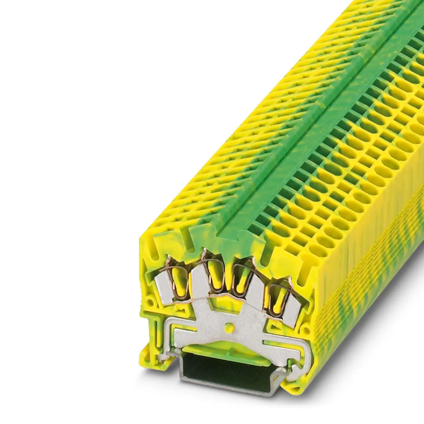 Produktfoto 1 von Phoenix Contact STS 2.5-QUATTRO-PE Anschlussklemmenblock DIN-Schiene 1 Grün, Gelb, 0.08mm², 6 mm², 800V Klemme IECEx PTB