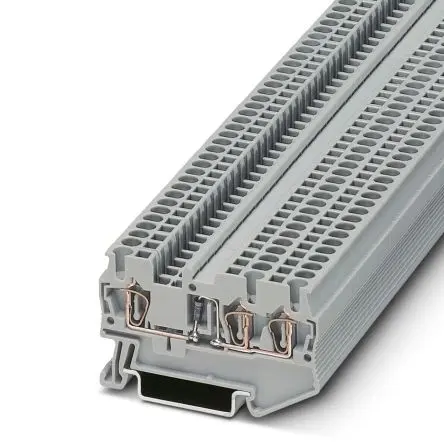 Produktfoto 1 von Phoenix Contact ST 2.5-TWIN-DIO/L-R Anschlussklemmenblock DIN-Schiene 1 Grau, 0.8mm², 4 mm², 800V ZUGFEDER