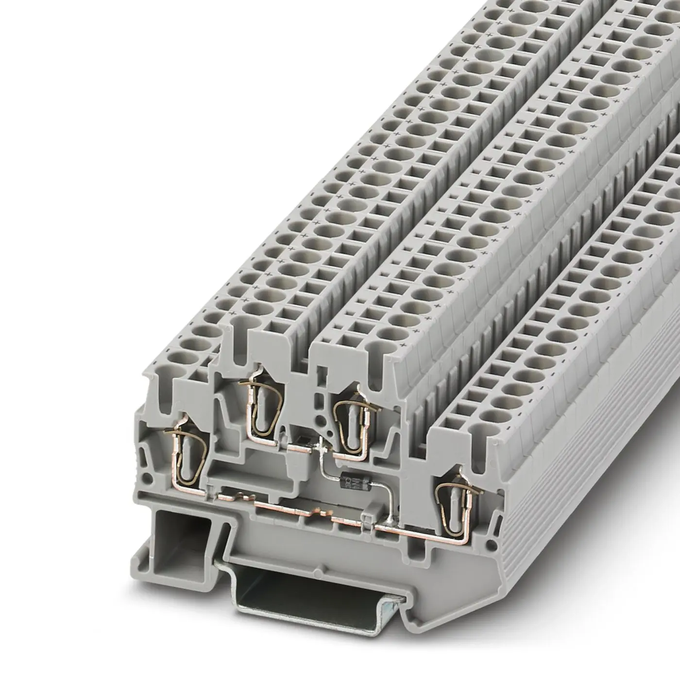 Produktfoto 1 von Phoenix Contact STTB 2.5-DIO/O-U Anschlussklemmenblock DIN-Schiene 2 Grau, 0.08 to 4 mm², 500 V Klemme