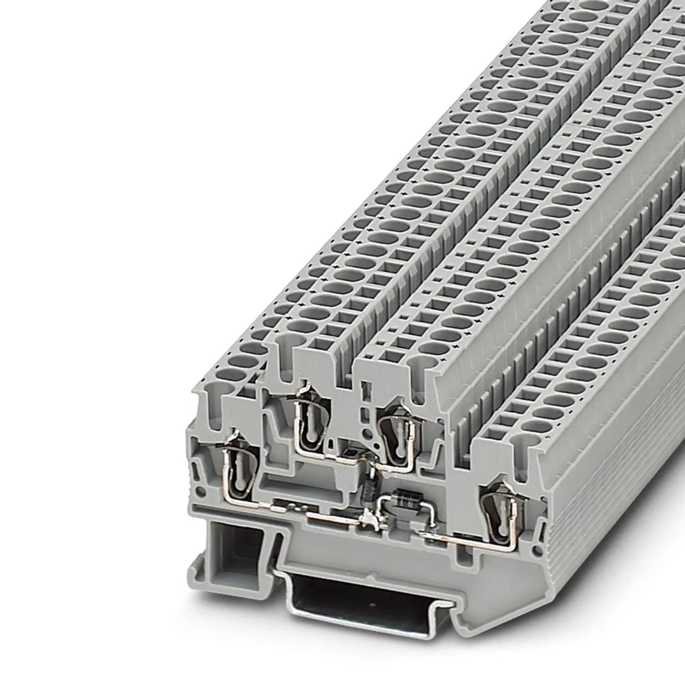 Produktfoto 1 von Phoenix Contact STTB 2.5-2DIO/O-UL/UR-UL Anschlussklemmenblock DIN-Schiene 2 Grau, 0.08 to 4 mm², 250 V Klemme